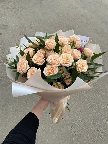 Букет Кремовые розы Латте в Козульке